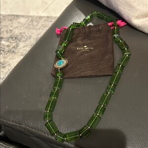 Kate Spade Emerald Green Necklace with Turquoise Detail